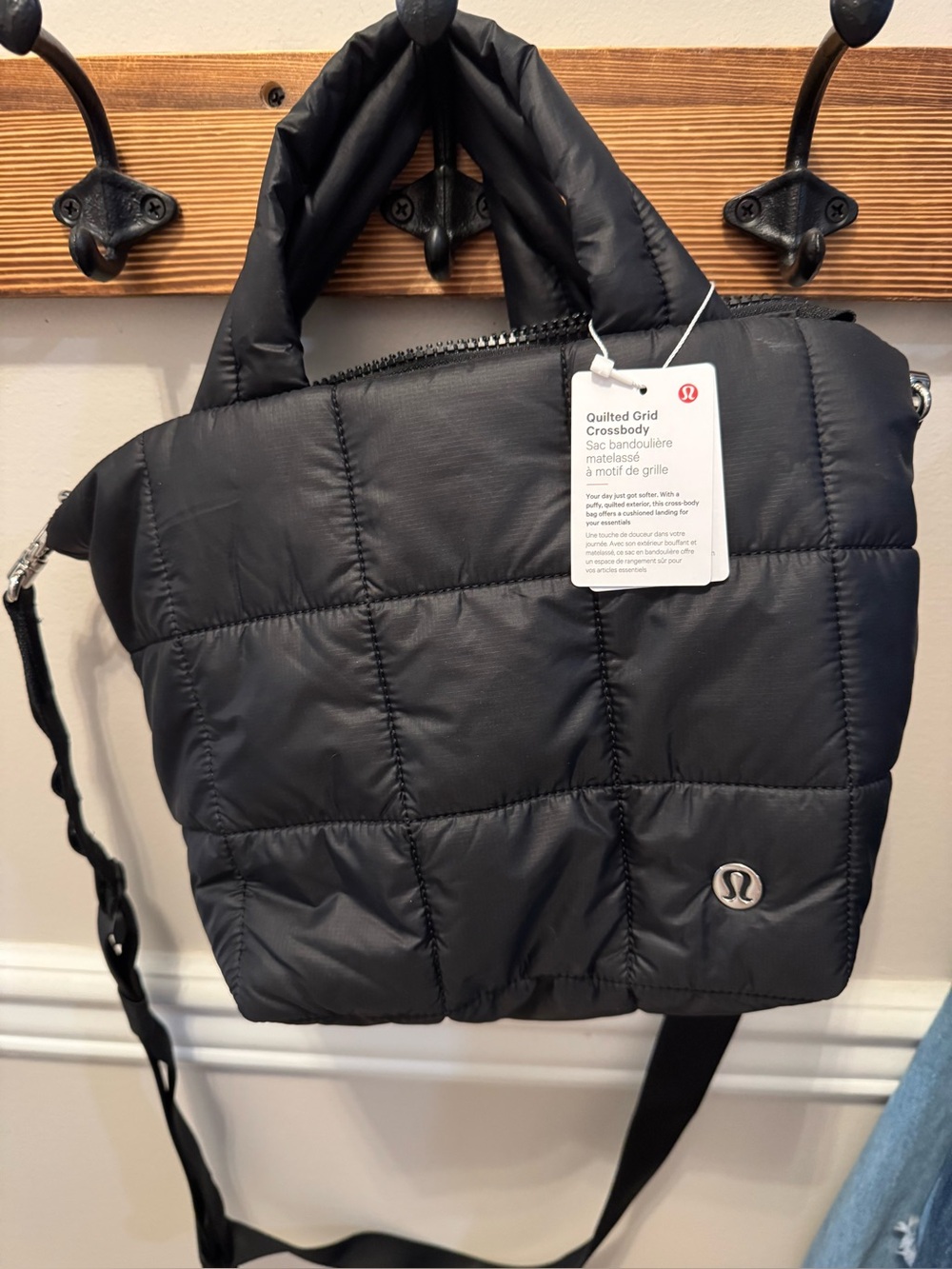 Lululemon Quilted Grid Crossbody Bag - Black BNNU with tags